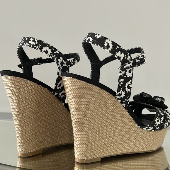 PINK & PEPPER Women's Dynemite Espadrille Sandal,  Wedge Heel Black White size 9 - Picture 9 of 16